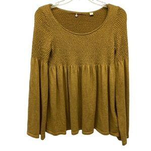 Anthropologie Knitted & Knotted Smocked Bodice Sweater Misses size XS